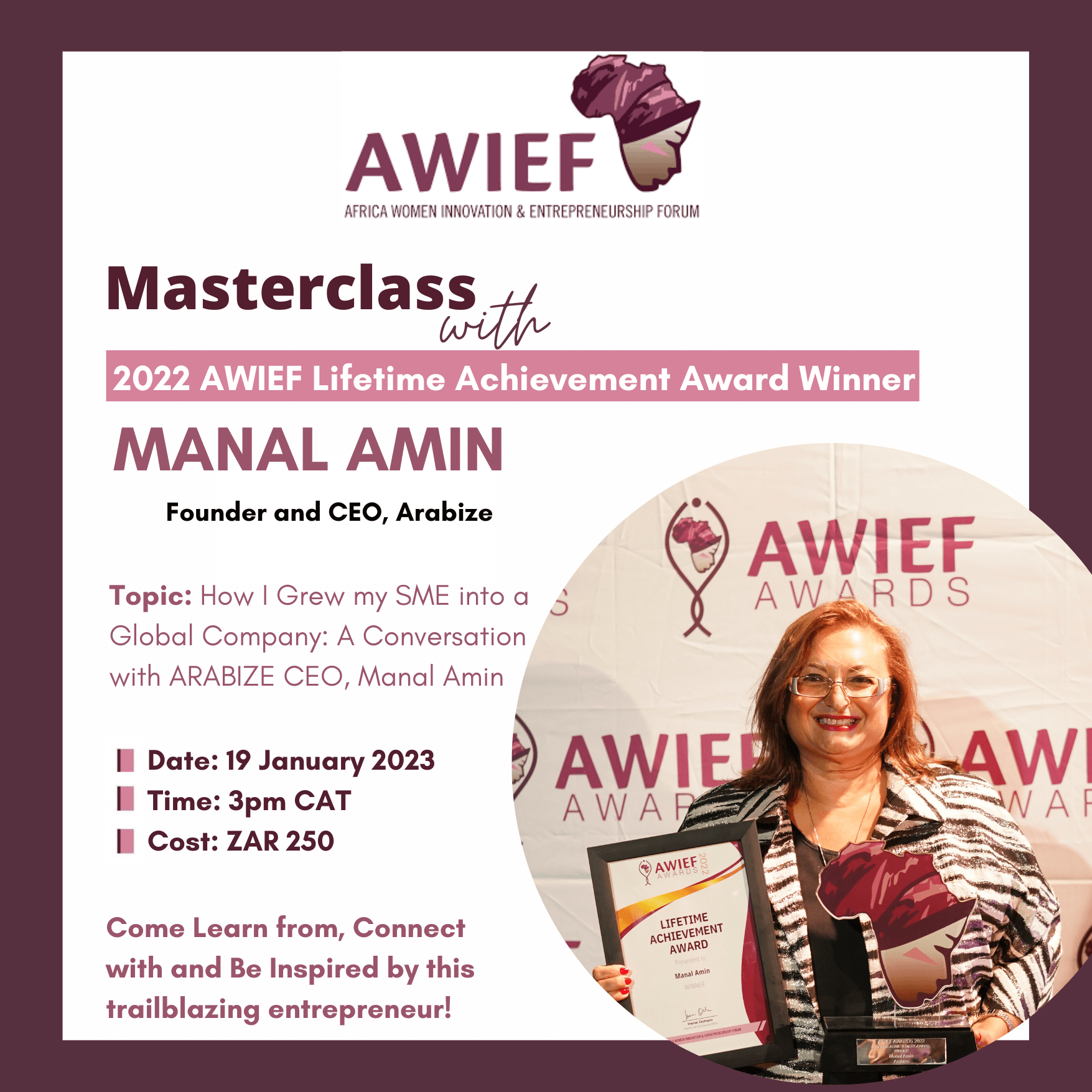 AWIEF - Masterclass Booking